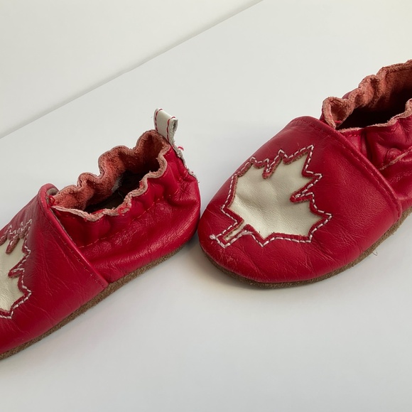 Robeez Canadian Maple Leaf Leather Baby Shoes Size 0-6 Months - Picture 7 of 13